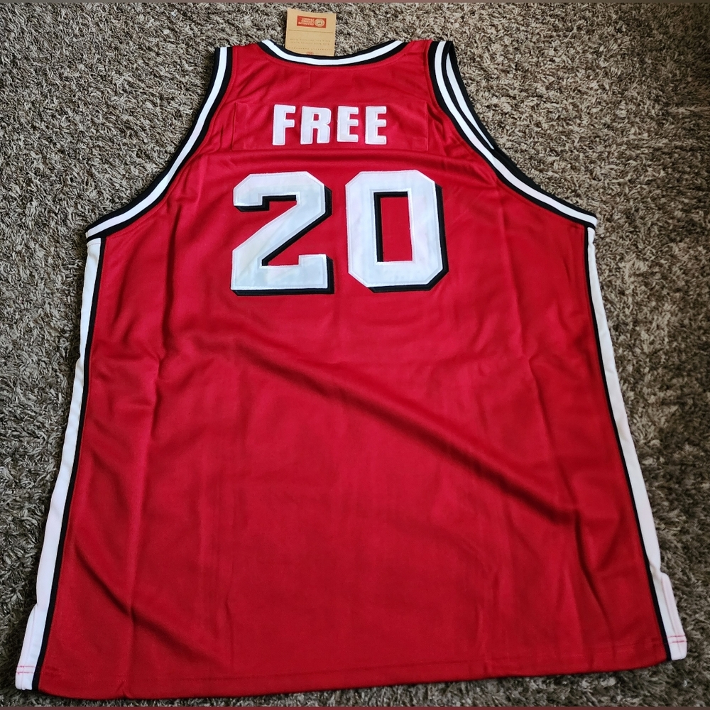 Headmaster Hardwood Legends World B. Free Guilford #20 Red Jersey Men's 3XL